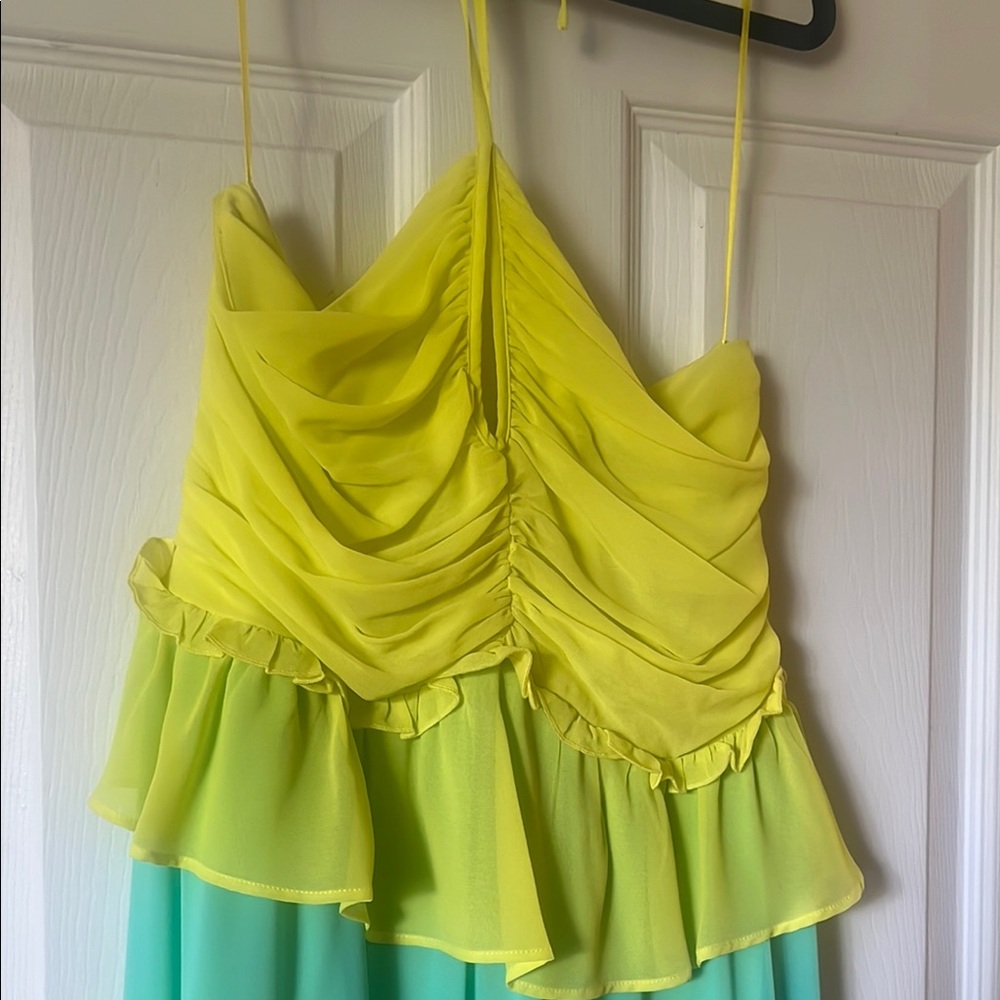 Yellow and Green Maxi Dress